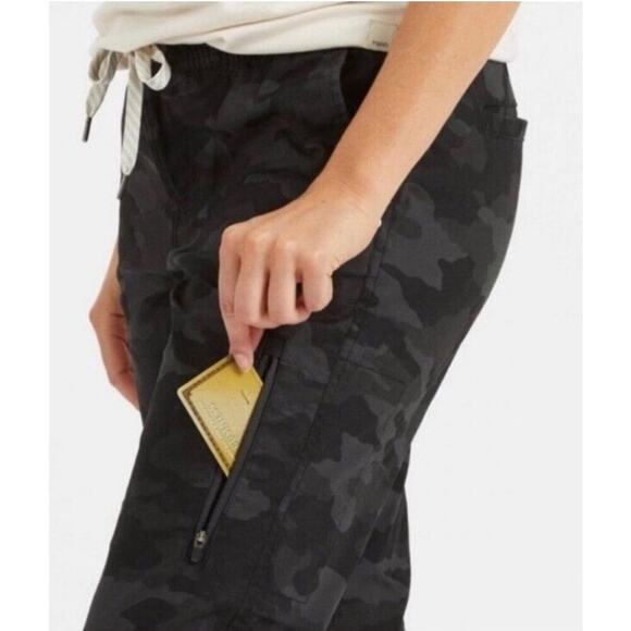 Vuori Pants Gray Black Camouflage Ripstop Cargo Canvas Drawstring Womens XS - Picture 2 of 11
